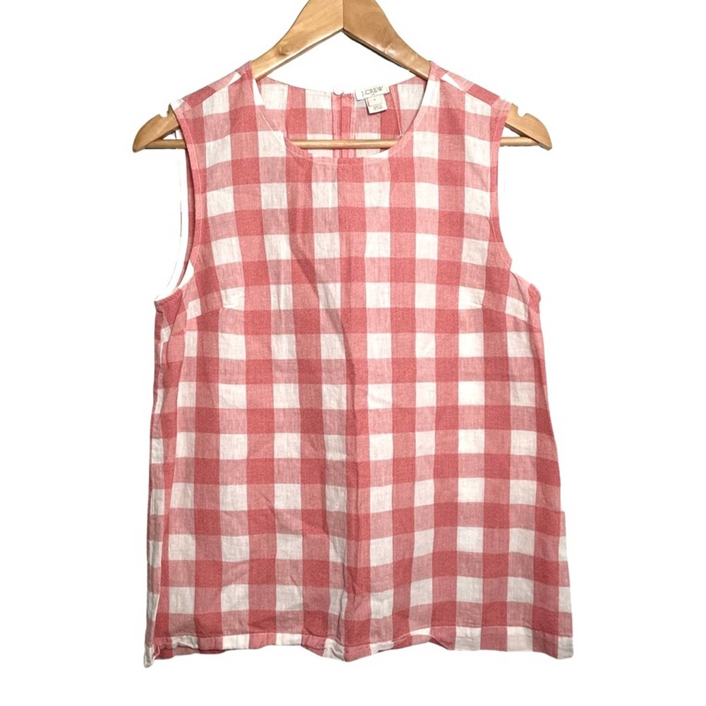J. Crew Gingham Plaid Sleeveless Tank Top Size 4